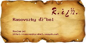 Rasovszky Ábel névjegykártya