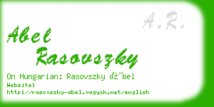 abel rasovszky business card